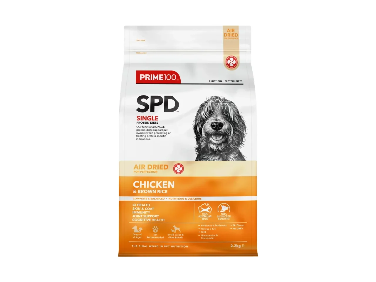 Prime100 SPD Air-Dried Chicken & Brown Rice dog food
