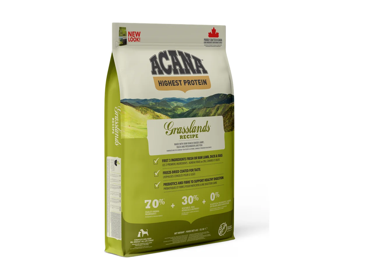 Acana Highest Protein Grasslands Recipe Dry Dog Food 11.4kg pack