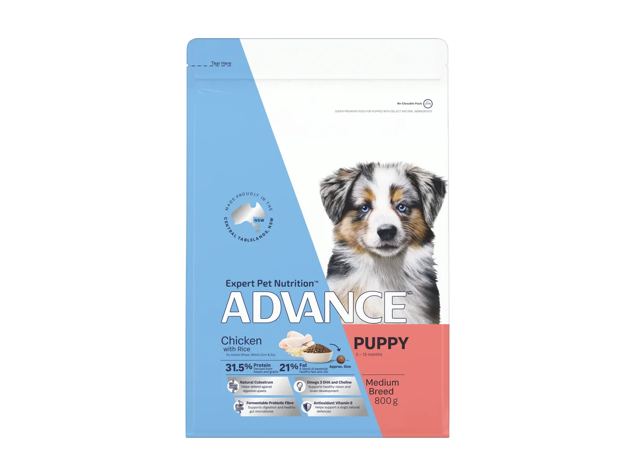 Advance Puppy Medium Breed Chicken with Rice Dry Dog Food 15kg pack