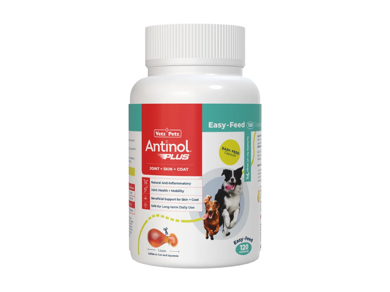 Antinol Plus for Dogs - Easy-Feed Capsules - 120 Capsules pack