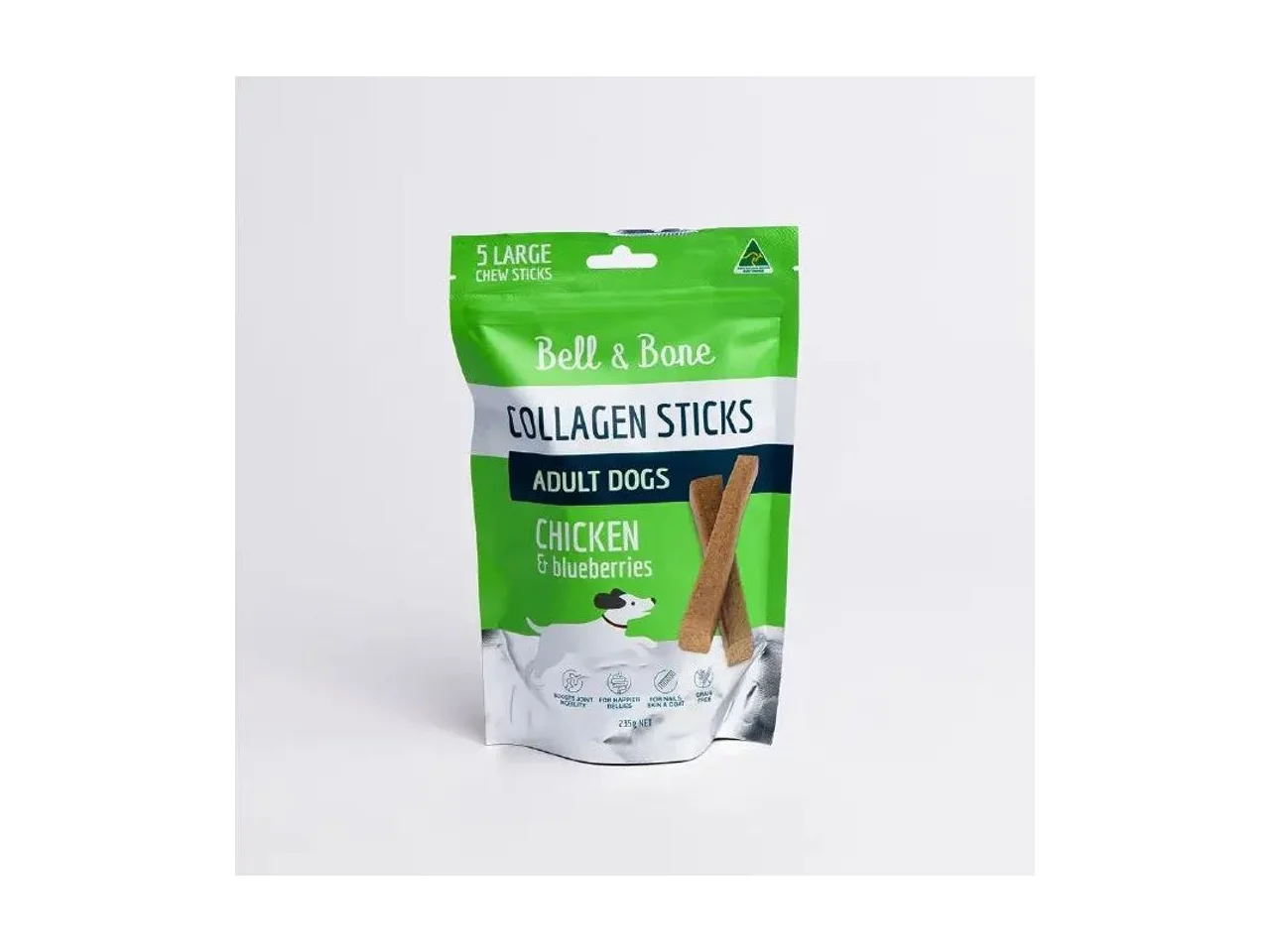 Bell & Bone Dog Collagen Sticks - Chicken & Blueberries (Adult Dog) 5-pack pack
