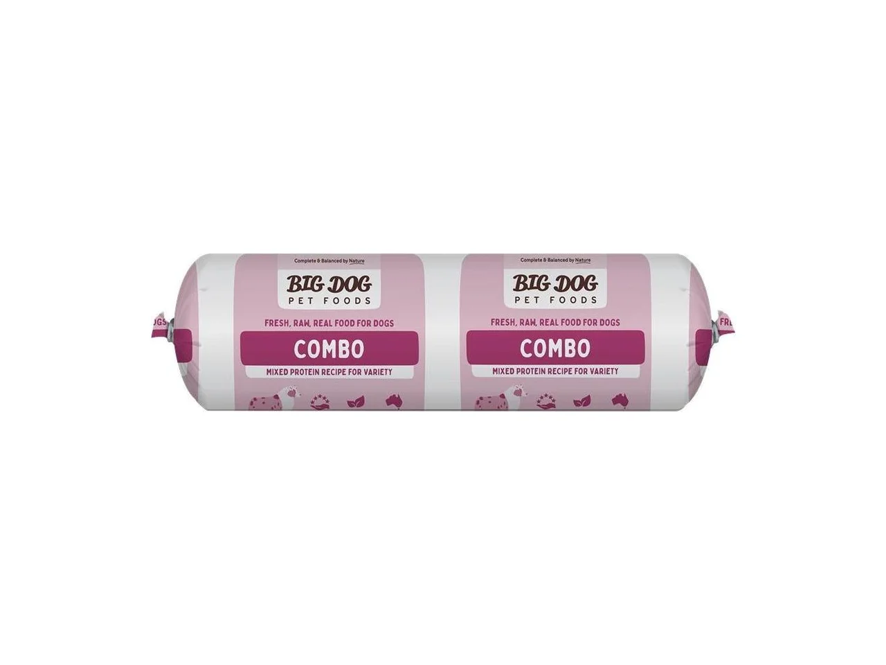 Big Dog BARF Combo Raw Dog Food Roll 2kg pack