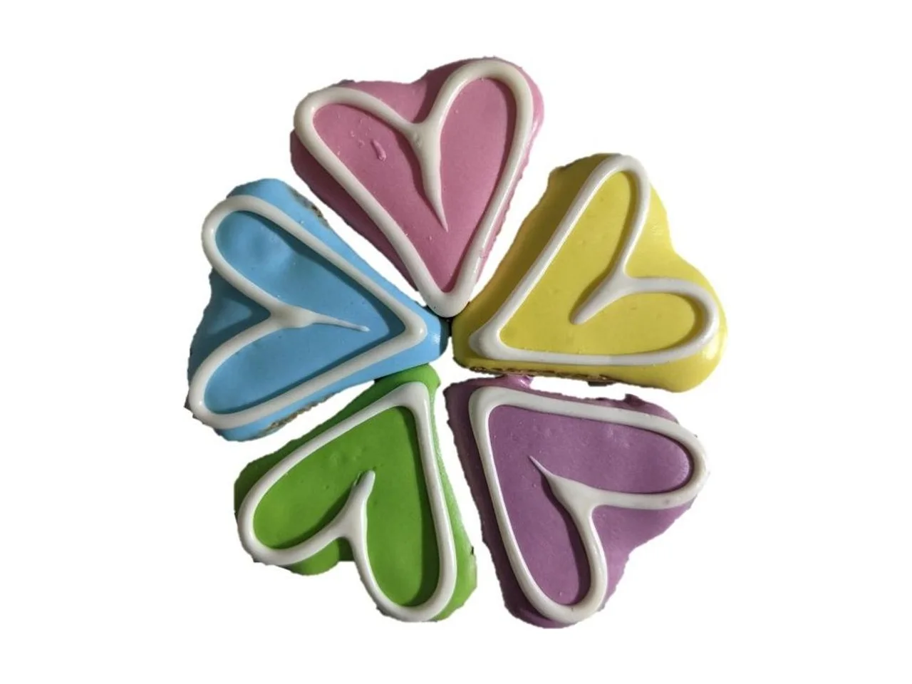 Huds and Toke Little Doggy Love Heart Frosted Cookies Dog Treats 5 Pack pack
