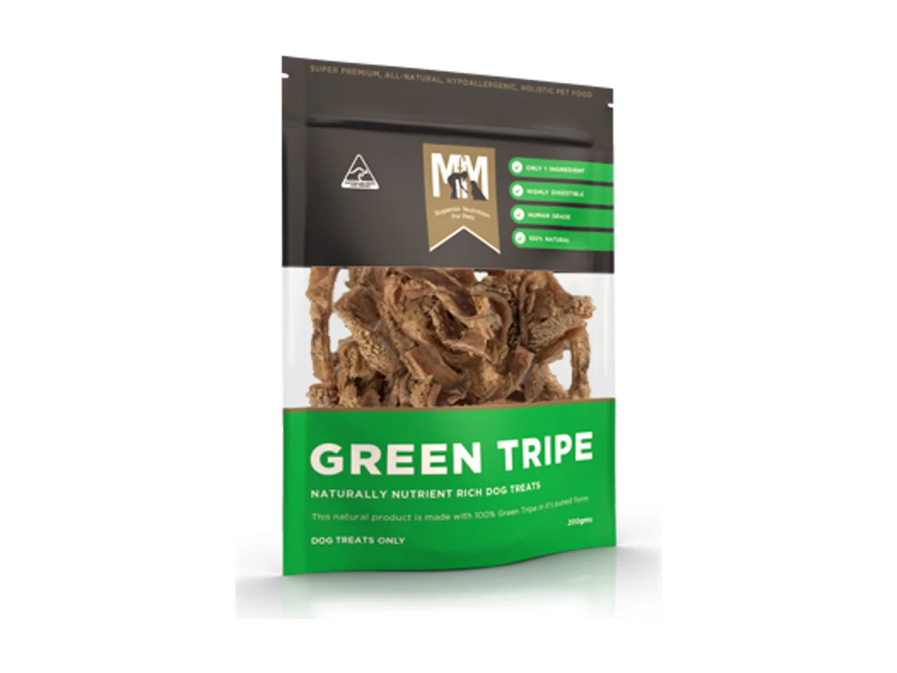 Meals for Mutts Naturally Dried Green Tripe Dog Treats 200g pack