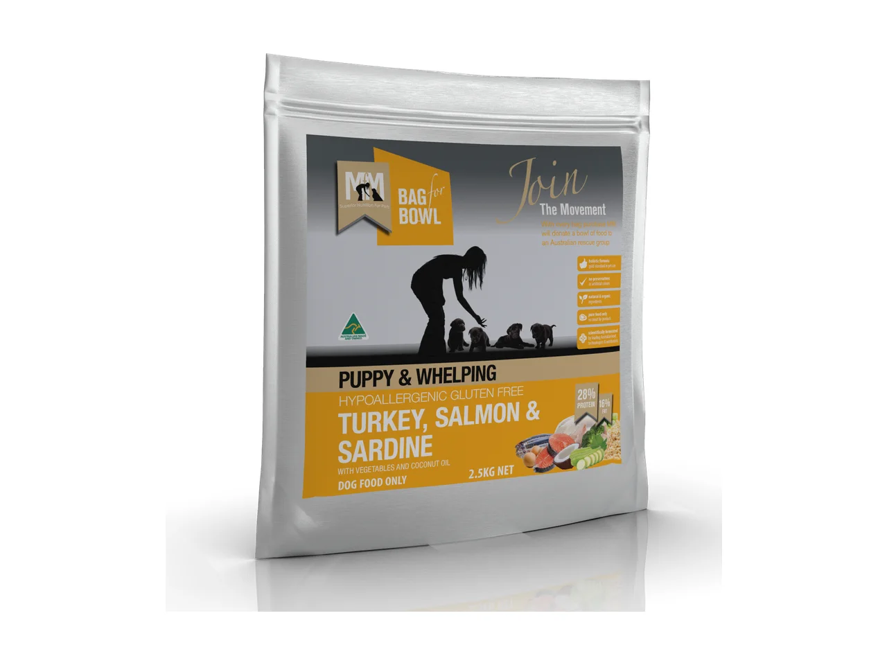 Meals for Mutts Puppy Turkey, Salmon & Sardine Dry Dog Food 9kg pack
