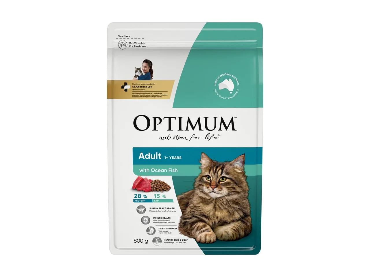 Optimum Adult Dry Cat Food with Ocean Fish 2kg pack