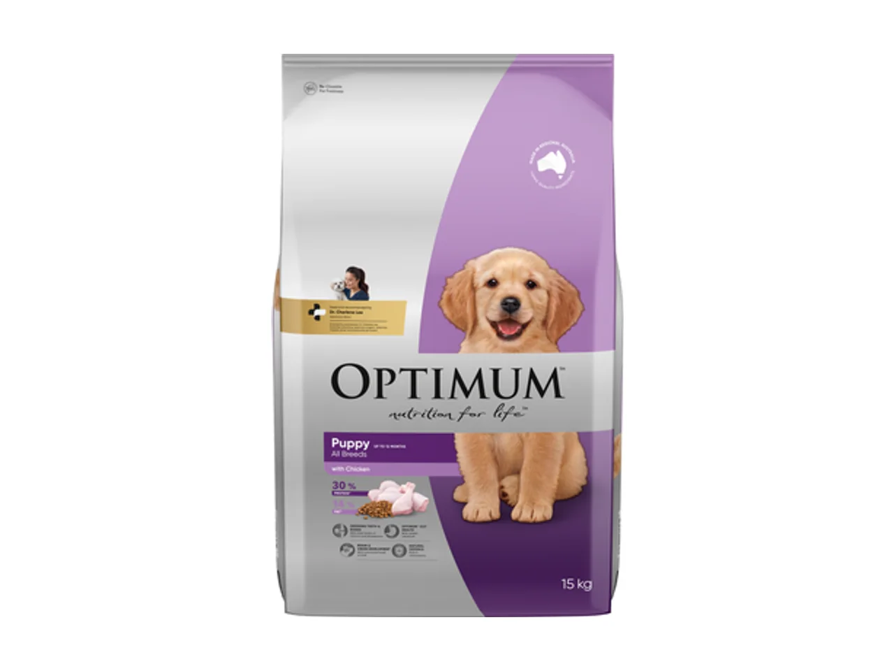 Optimum Puppy Dry Dog Food with Chicken 15kg pack