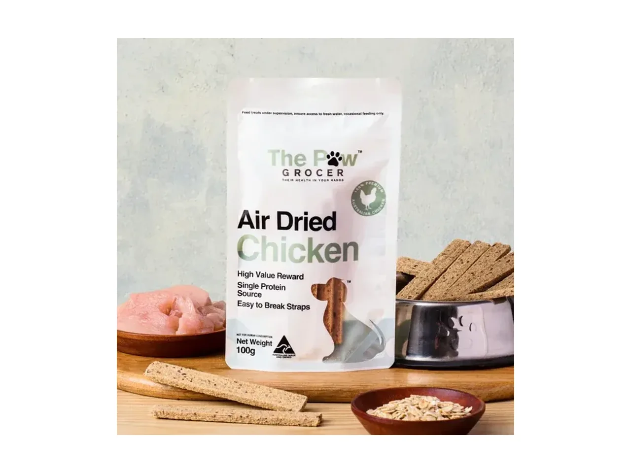 The Paw Grocer Air Dried Chicken Training Straps pack
