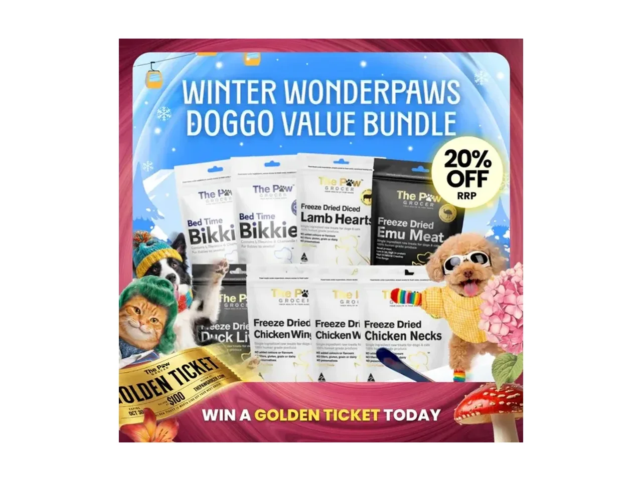 The Paw Grocer Doggo Winter Wonderpaws Value Bundle pack