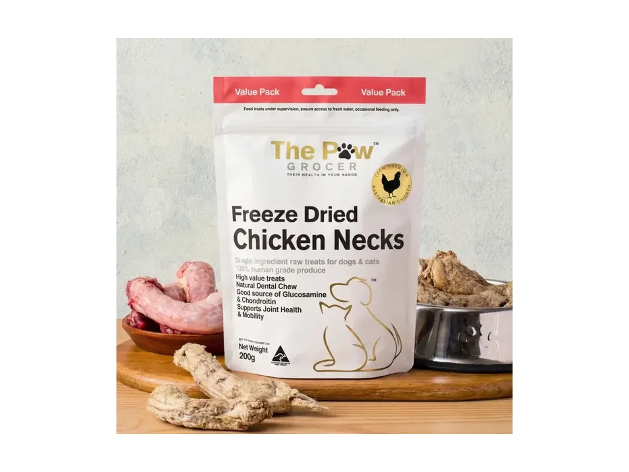 The Paw Grocer Value Pack Freeze Dried Chicken Necks pack
