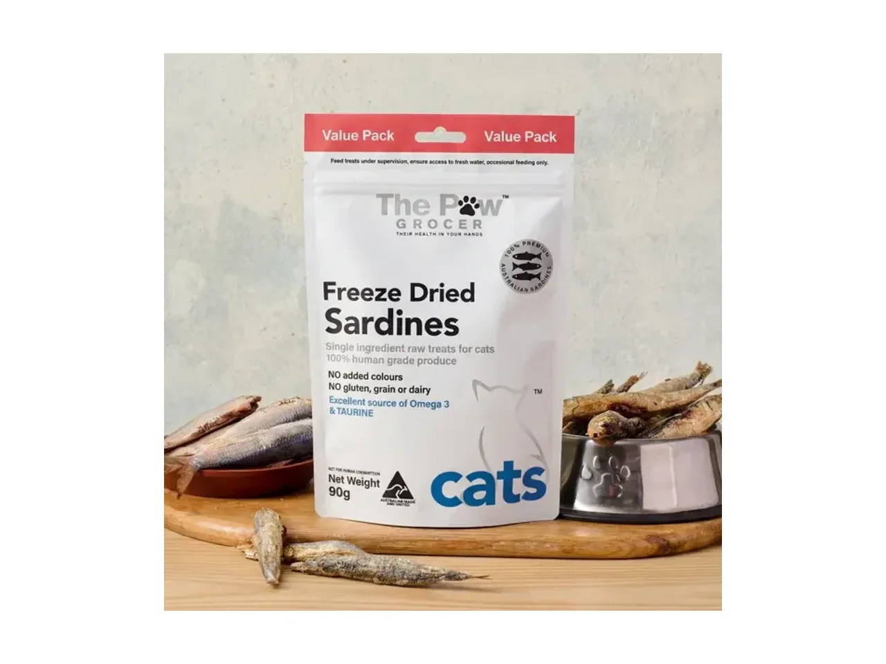 The Paw Grocer Value Packs Freeze Dried Sardines For Cats Dogs pack