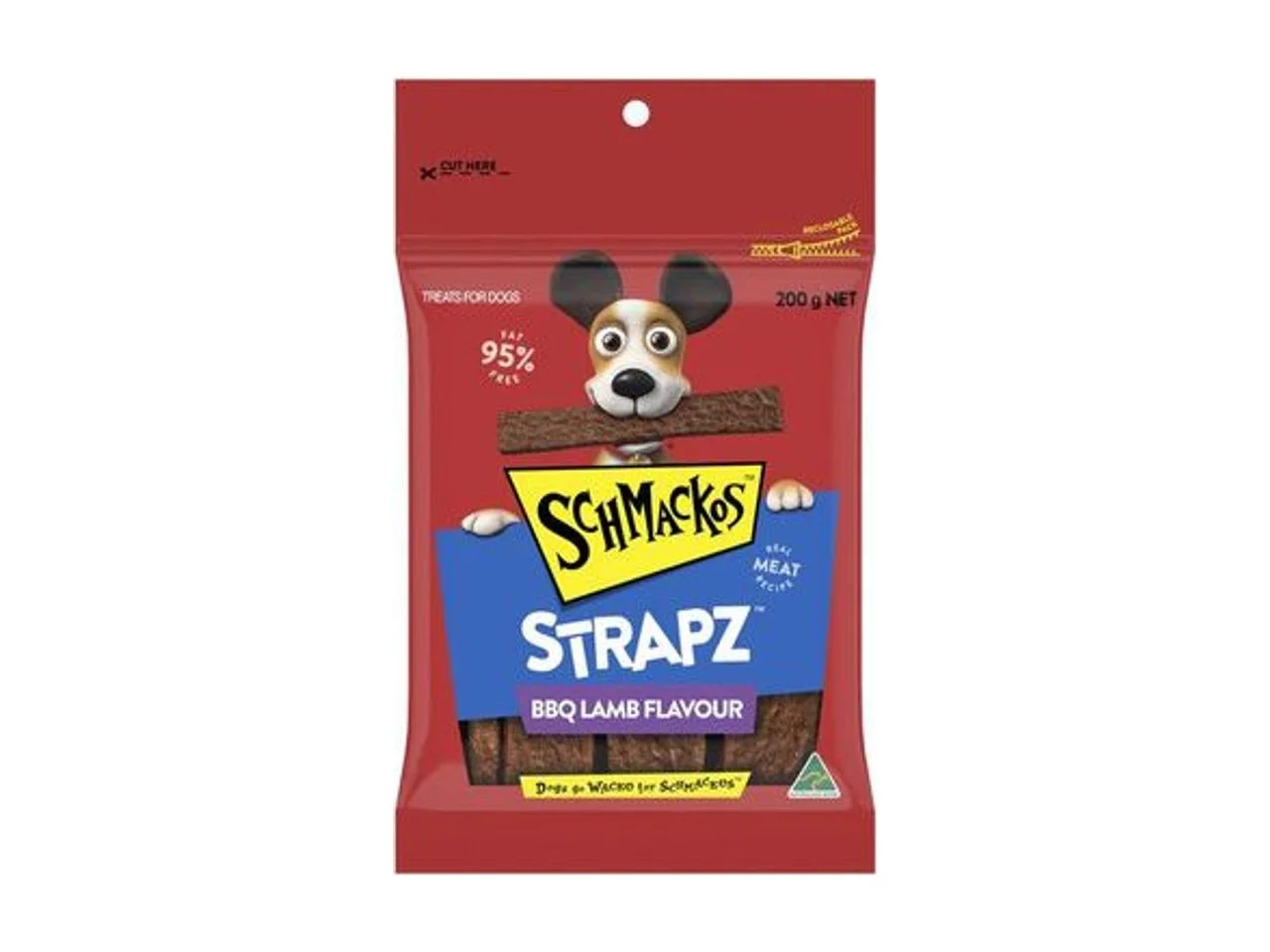 Schmackos Strapz BBQ Lamb Flavour Dog Treats 200g