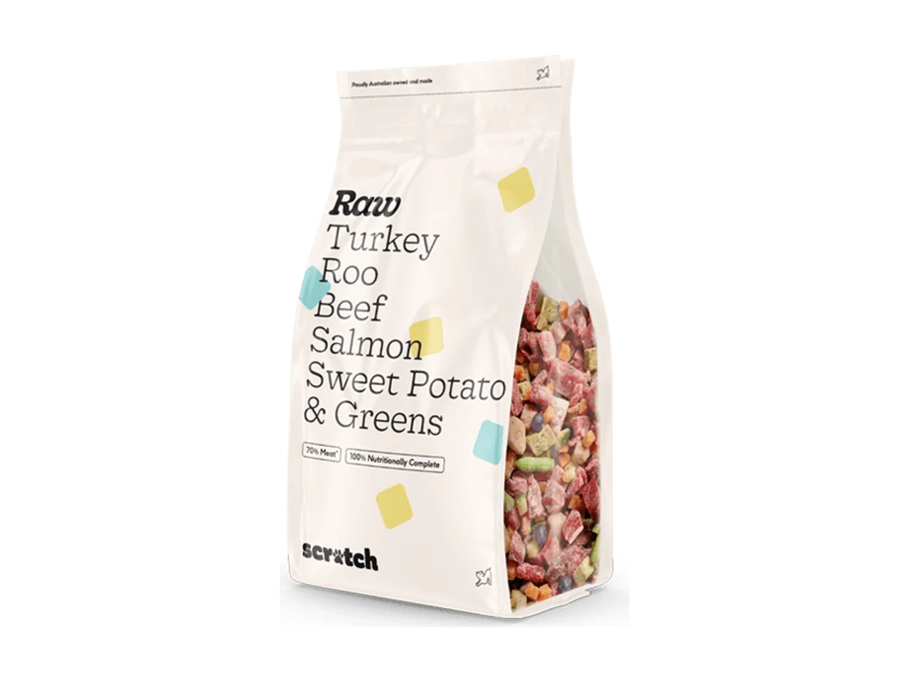 Scratch RAW02 Turkey, Roo, Beef & Salmon Complete Raw Dog Food 8.25kg pack