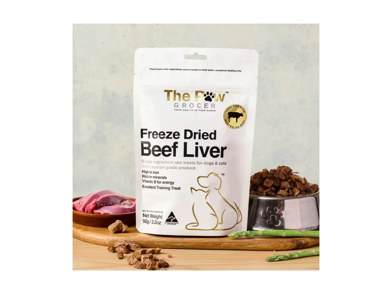 The Paw Grocer Black Label Freeze-Dried Beef Liver 100g pack