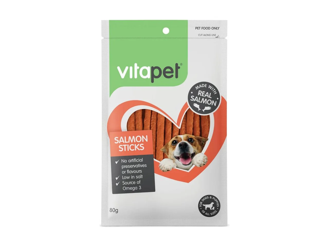 VitaPet Salmon Sticks Dog Treats 80g
