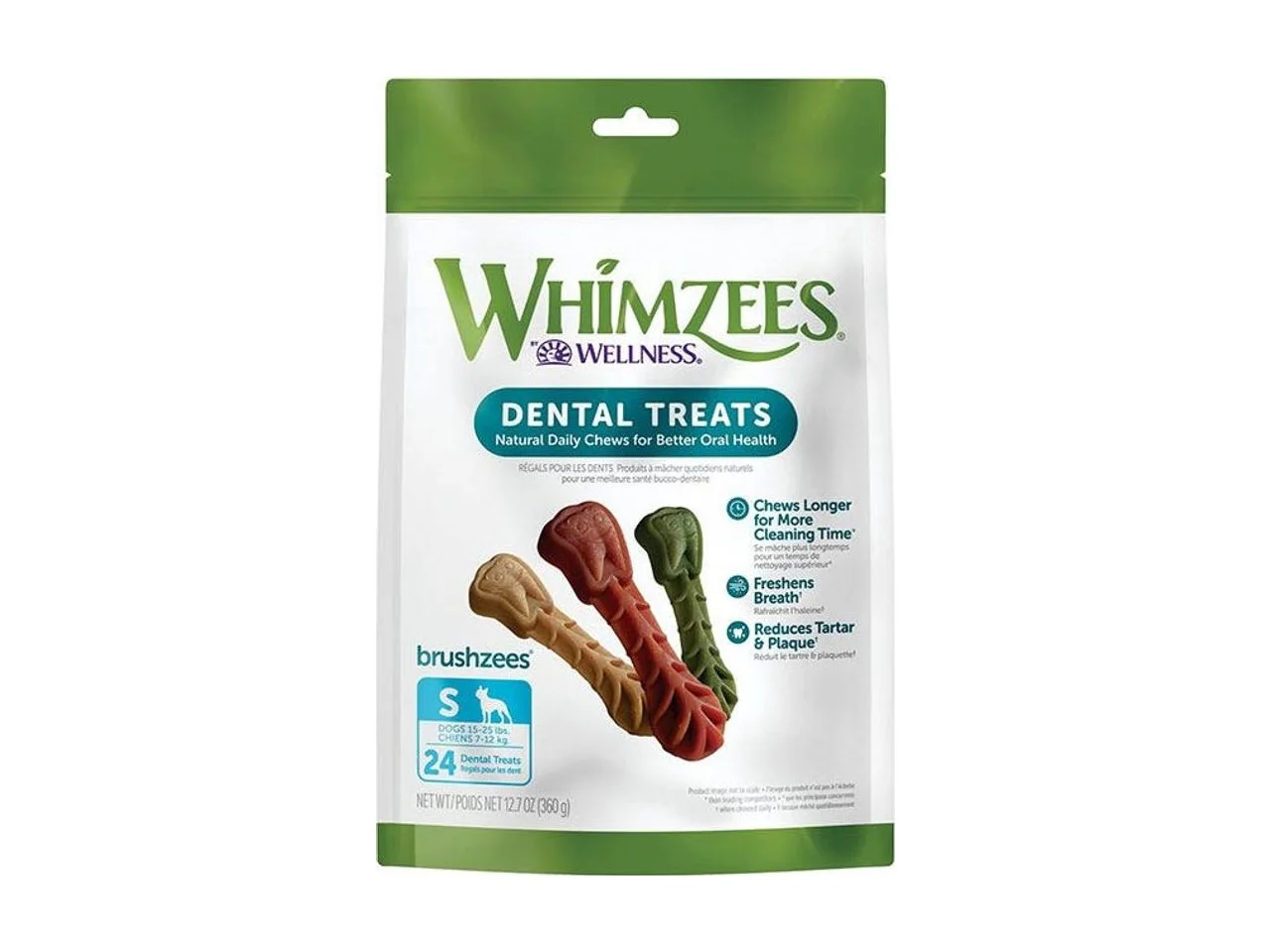 Whimzees Brushzees Dog Treat Value Bag Small 24 Pack