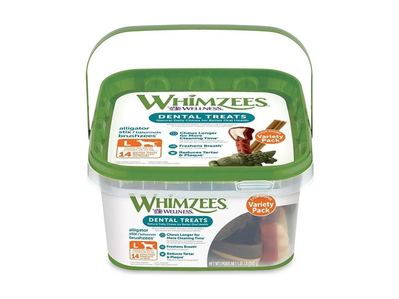 Whimzees Brushzees Dog Treat Variety Value Box Large 14 Pack